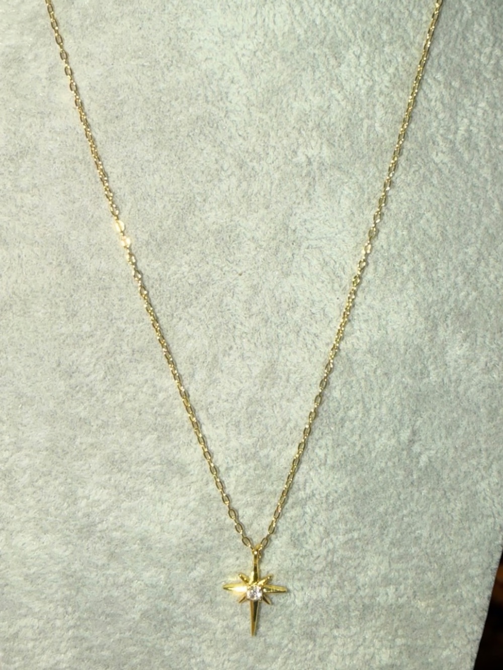Gold-Tone North Star Crystal Pendant Necklace - Picture 5 of 7